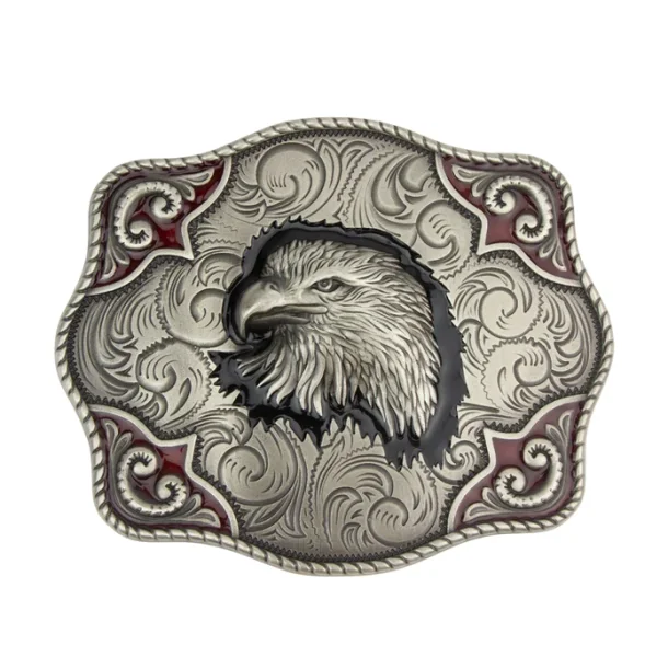 Western Belt Buckle Eagle Head Gekleurde Trofee 38mm