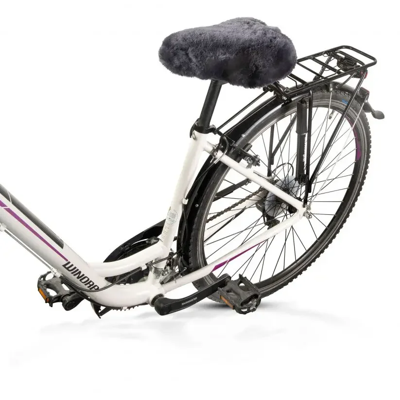 Selle de vlo couverte en fourrure d'agneau