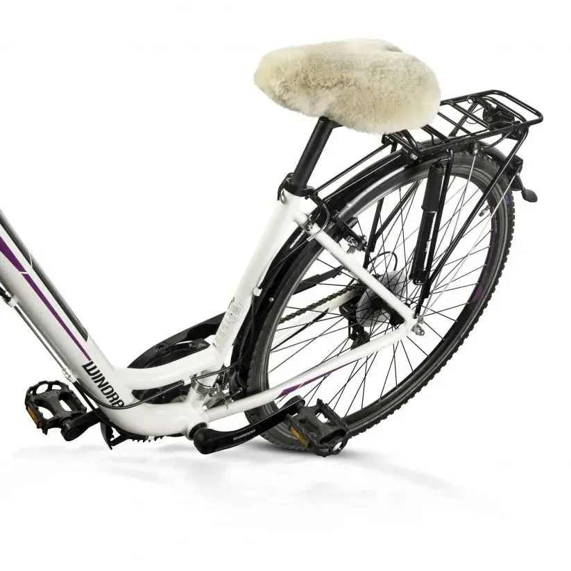 Selle de vlo couverte en fourrure d'agneau