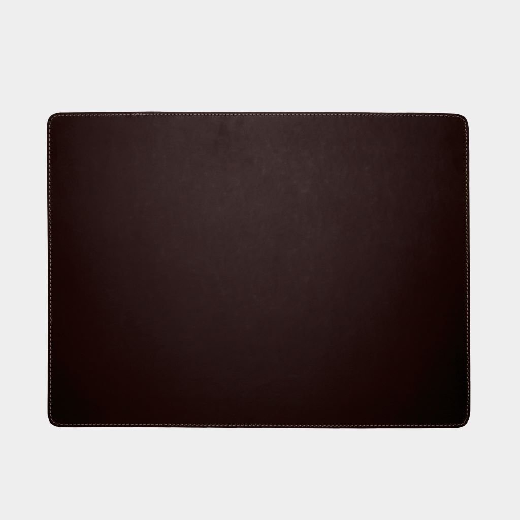 Vierkante leren placemats witte stiksels 34x47cm