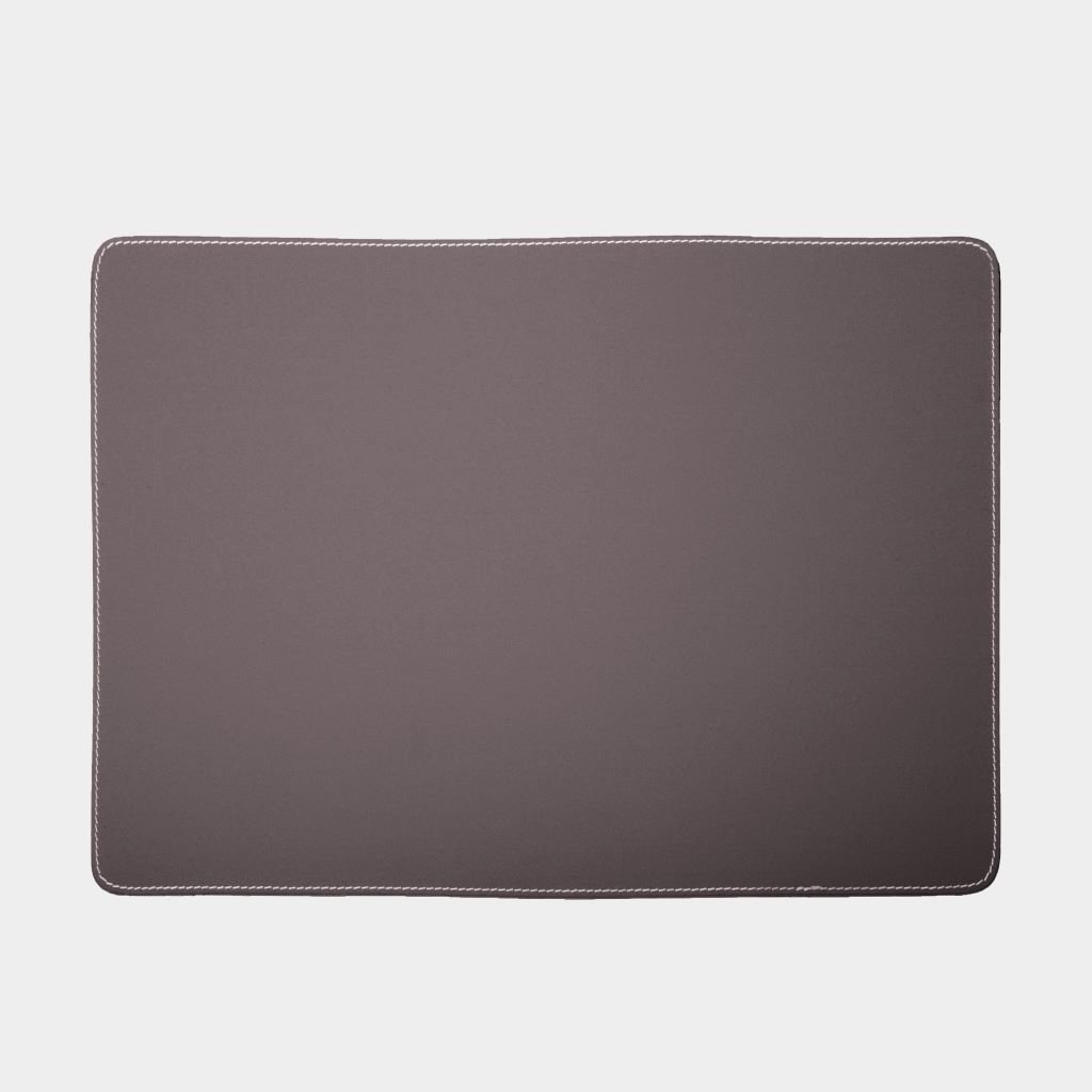 Vierkante leren placemats witte stiksels 34x47cm
