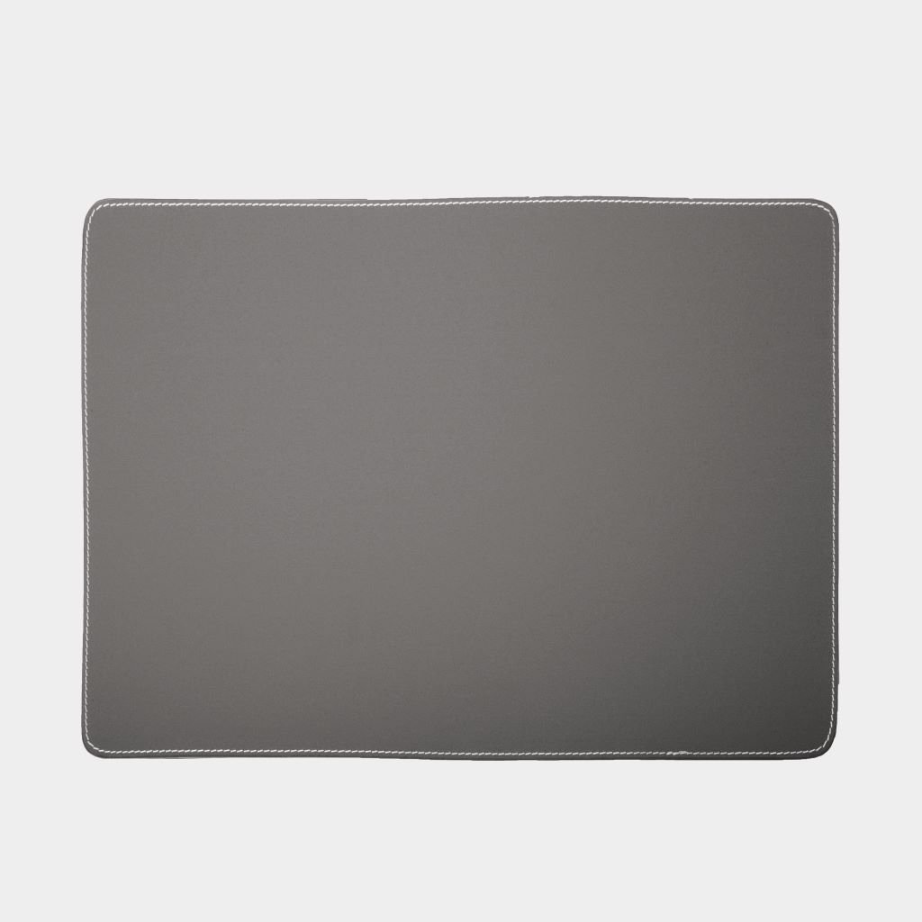 Vierkante leren placemats witte stiksels 34x47cm