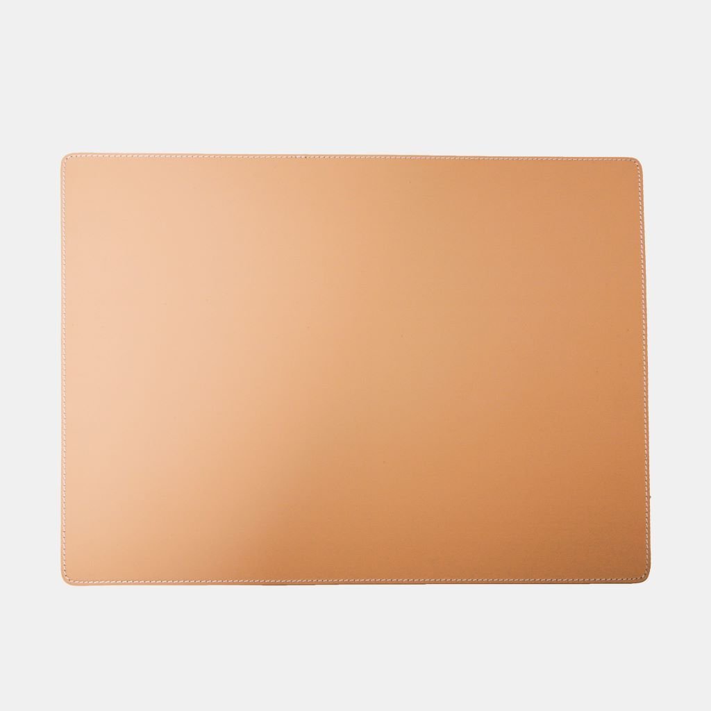 Vierkante leren placemats witte stiksels 34x47cm