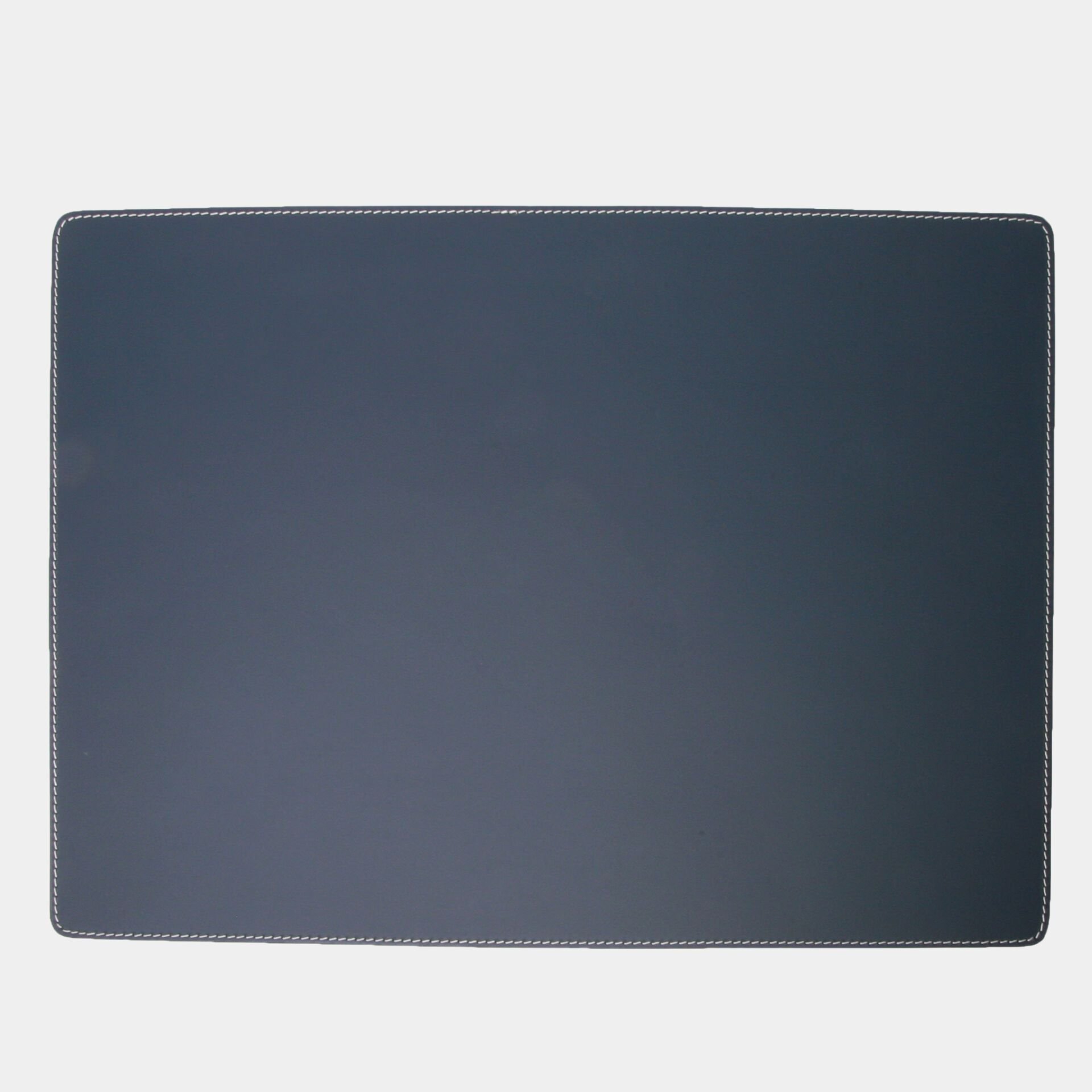 Vierkante leren placemats witte stiksels 34x47cm
