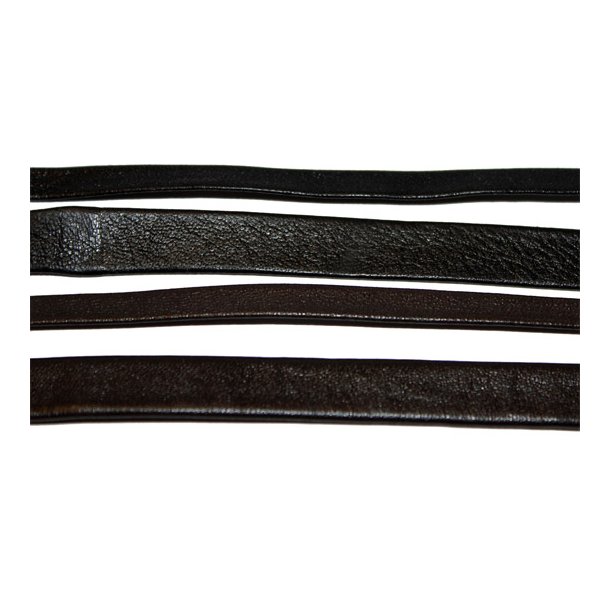 Lacet en cuir plat pli en peau d'agneau nappa - 1mm d'paisseur