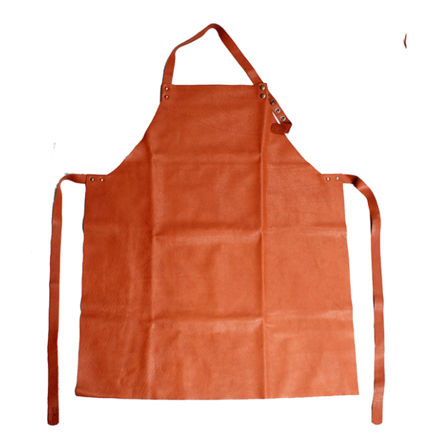 Leren schort Cognac