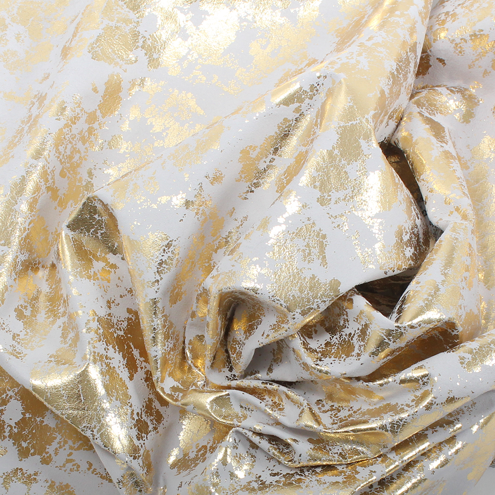 Varkensleer distressed gold 0,5 mm - ca. 15 sqf