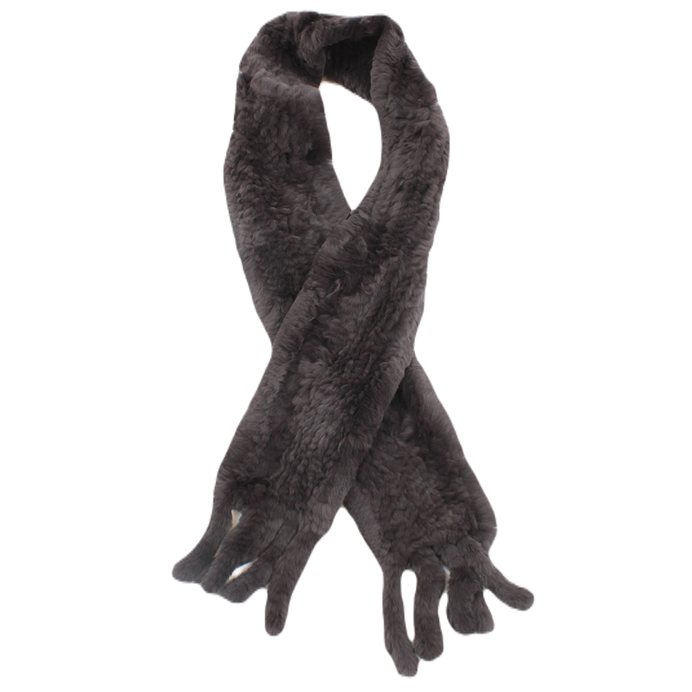 Skjerf strikket rex kanin 150x14cm