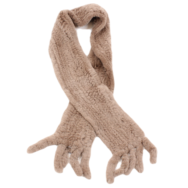 Halstrklde strikket rex kanin 150x14cm 