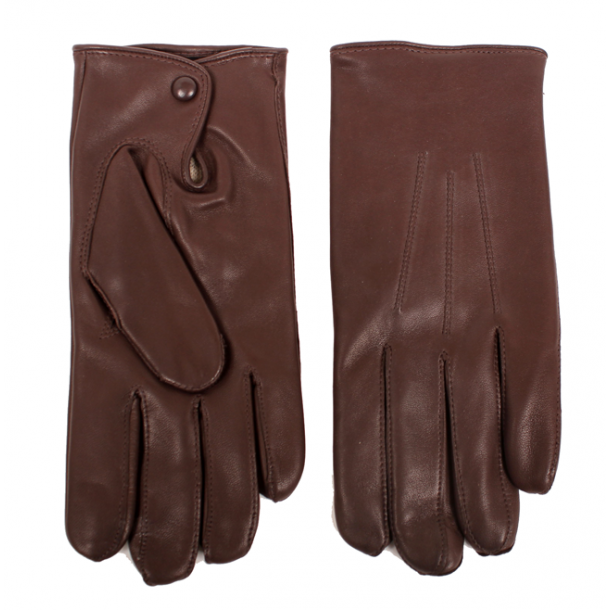 Herrehandske lammeskind foret med uldstrik med knap