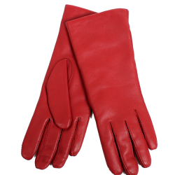 Damehandske i bldt lammeskind med uldfoer - klassisk