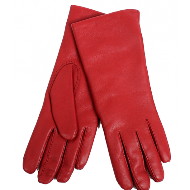 Damehandske i bldt lammeskind med uldfoer - klassisk