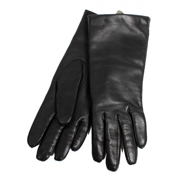 Damehandske i bldt lammeskind med uldfoer - klassisk