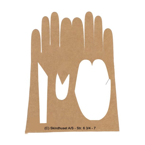 Handske skabelon str 6 3/4 - 7 0/0 - filsalg/download