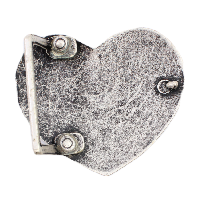 Hart gesp 40 mm antiek zilver