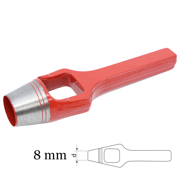 Hugpibe rund smedet med ark  8mm