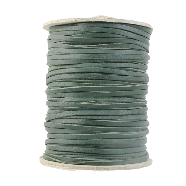 Kalveskindsnre flad 3x1mm Gr&ouml;n 1 meter