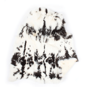 Kaninchenfell Platte natrual wei / schwarz 120x60cm