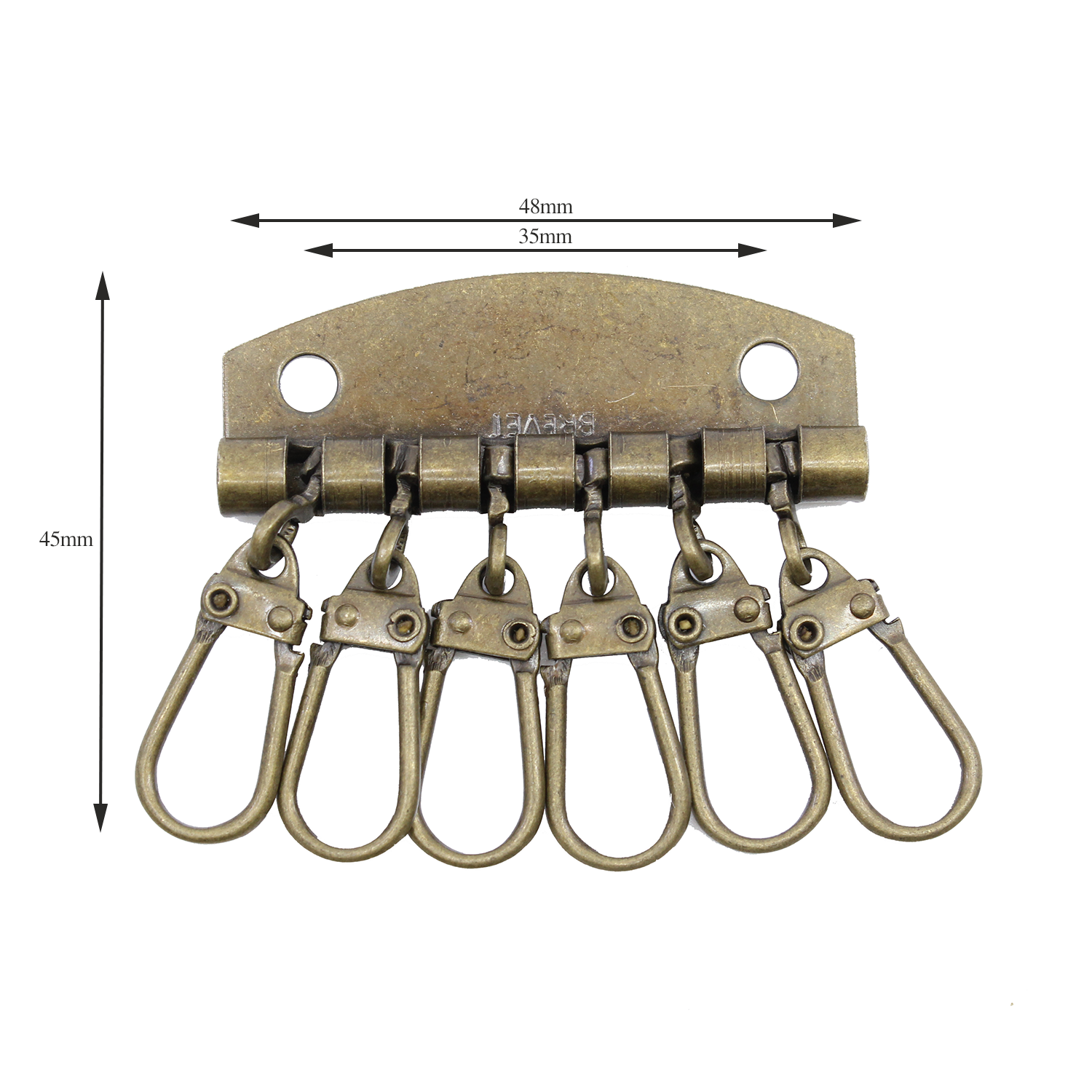 Key wallet hardware 47mm for 6 keys