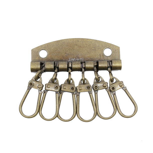 Key wallet hardware 48mm old brass for 6 keys