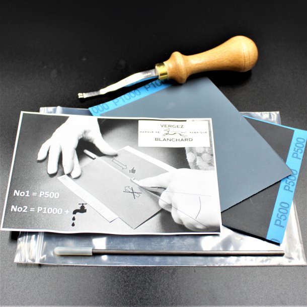 SHARPENING KIT FOR EDGE BEVELER - SLIJPSET VOOR RANDAFSCHUINER - Blanchard