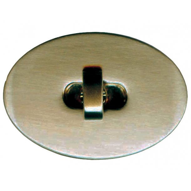 Turn lock oval 60x40mm old brass incl screws