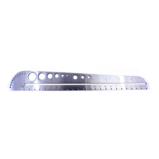 Ruler stainless steel w / templates &amp; degrees