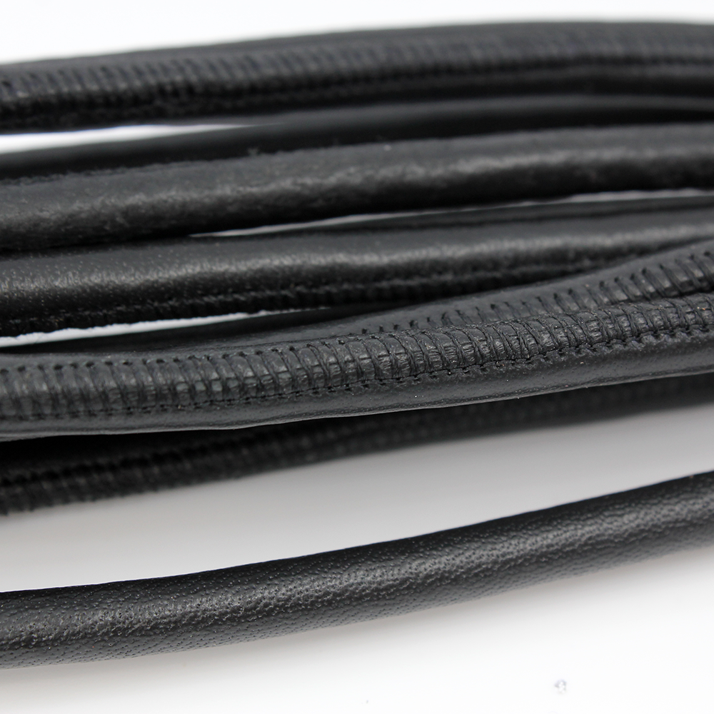 Round leather cord machine stitched nappa cord