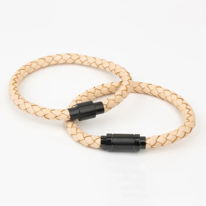 Fermoirs de bracelet magnétiques en acier inoxydable, Black Wide T