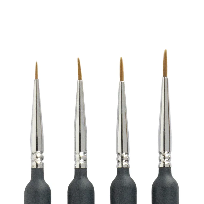 Nylon rund detaljbrste 4 stk Sett