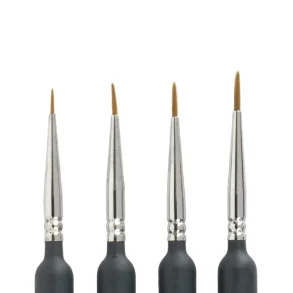 Nylon rund detalje pensel 4 stk Sæt