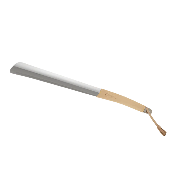 Shoe horn 41cm chrome/leather - Saphir Mdaille D'or Natural undyed