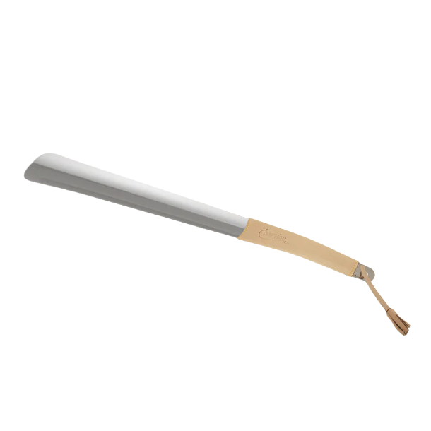 Shoe horn 41cm chrome/leather - Saphir Mdaille D'or  Natuurlijke ongeverfde