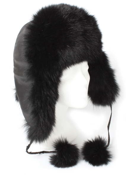 Chapeau en fourrure de renard - Taille unique