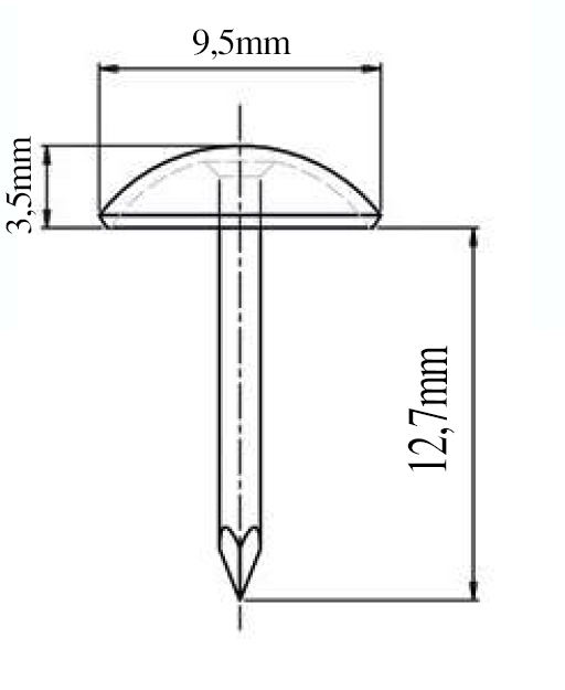 Upholster Stud/Upholstery Tacks H9mm L12,7mm