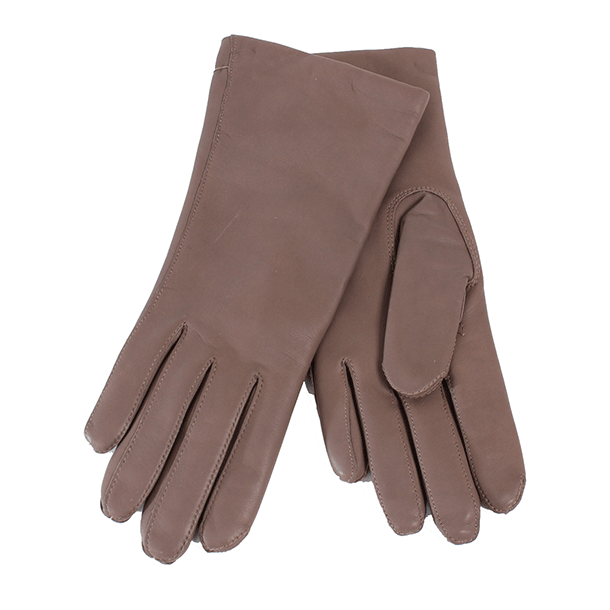 Damehandske i bldt lammeskind med uldfoer - klassisk