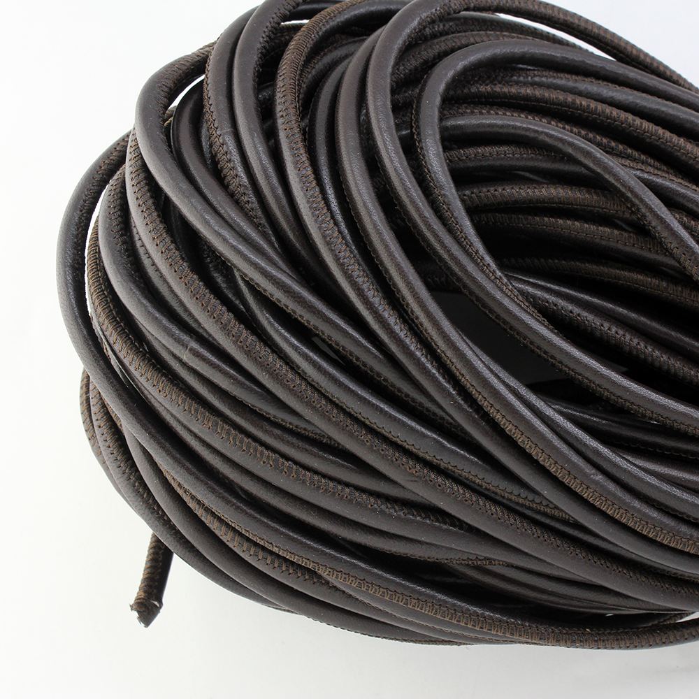 Machine Stitched Nappa Round Leather Cord 5mm