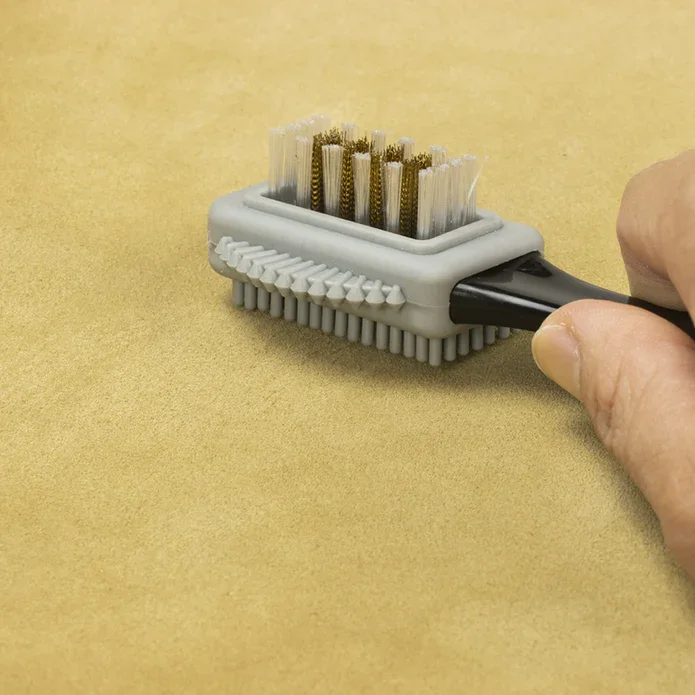 4-veis brste i semsket skinn