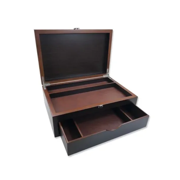 Drawer box with leather Ncessaire - Saphir