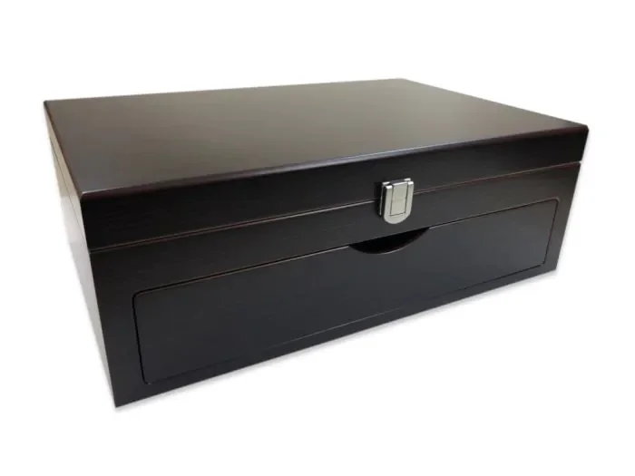 Drawer box with leather Ncessaire - Saphir