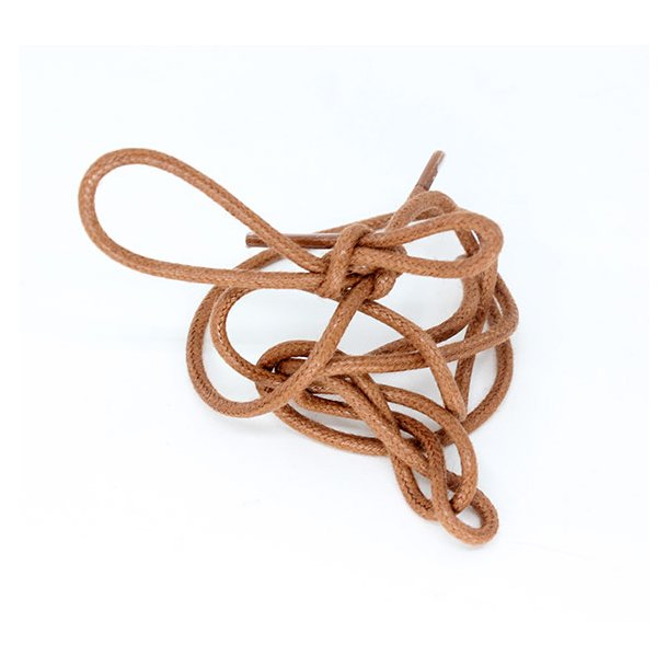 Shoelaces round thin waxed 90 cm - Saphir Light brown
