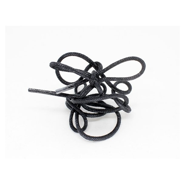 Shoelaces round thin waxed 90 cm - Saphir Black