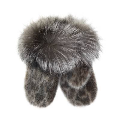 Seal skin mitten with silverfox trim - Gloves & mitts - Leather House ...