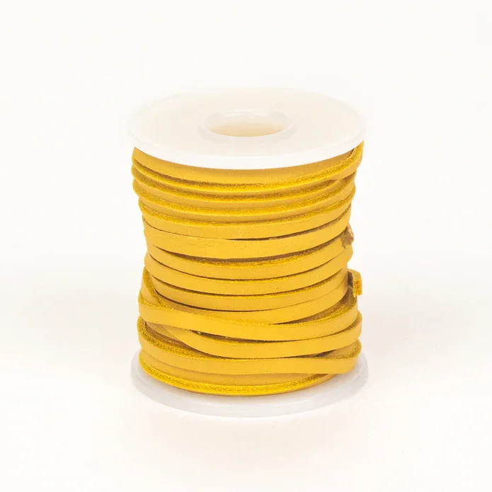 Flat vegetabilsk farget lrsnor - 1,2-1,6 mm tykk -11m