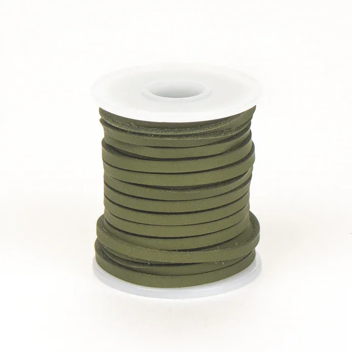 Flat vegetabilsk farget lrsnor - 1,2-1,6 mm tykk -11m