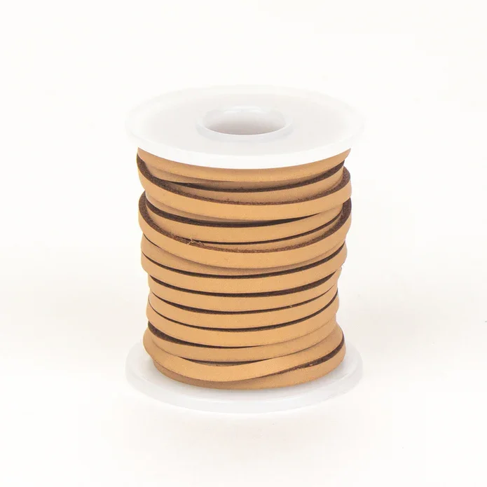 Flat vegetabilsk farget lrsnor - 1,2-1,6 mm tykk -11m
