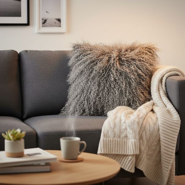 Pude af tibetlam 45 x 45cm