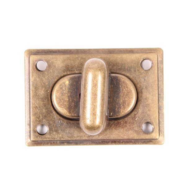 Fermoir tourniquet - 50x35mm - Vieux laiton - incl. rivets