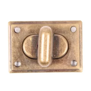 Turn lock 50x35mm old brass incl rivets