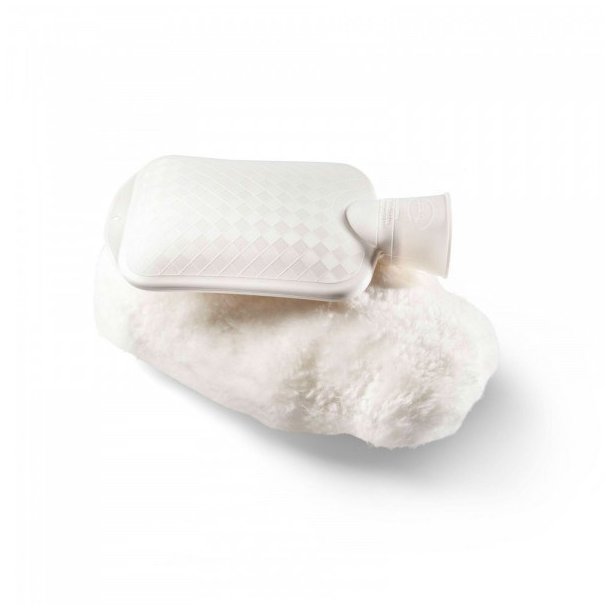 Hot water bottle with sheepskin cover 20 x28cm